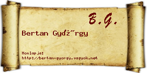 Bertan György névjegykártya